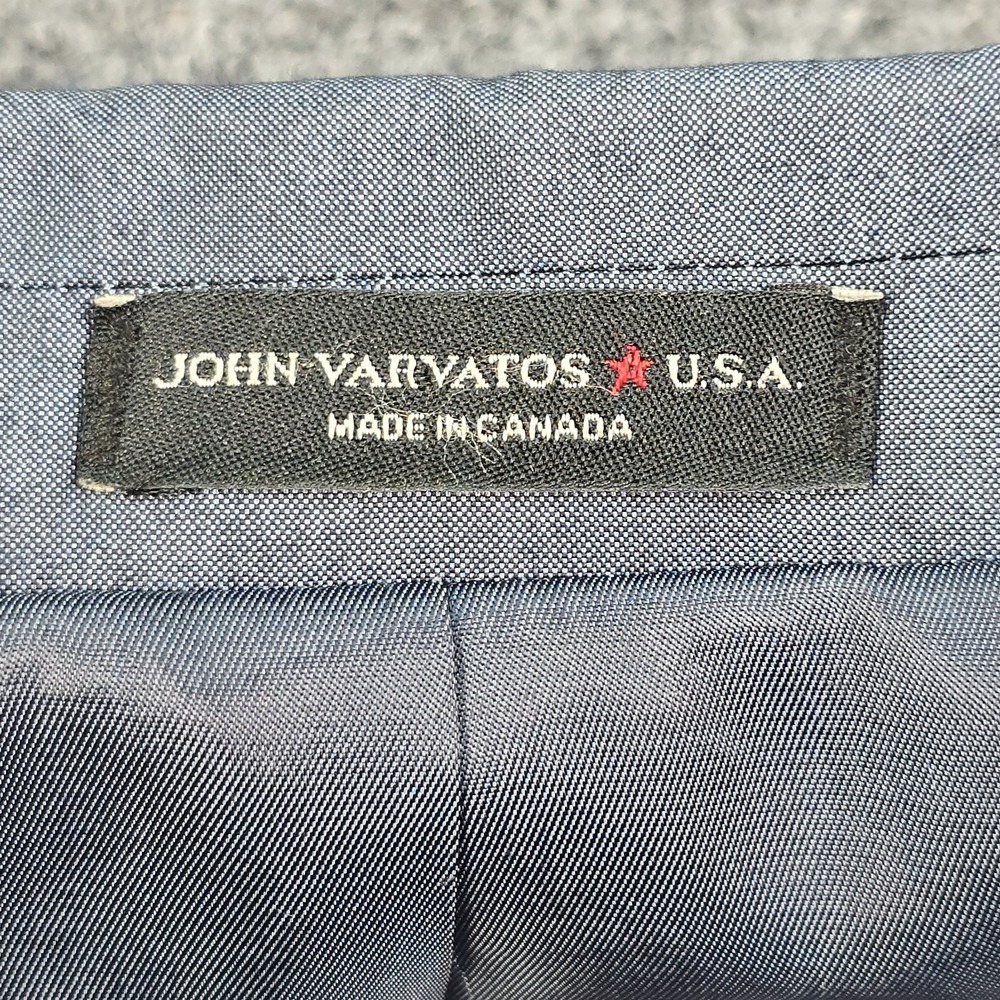 John Varvatos USA Blazer Sport coat Men 42L Navy Blue Canada Made‎ Rayon Blend - Picture 3 of 10